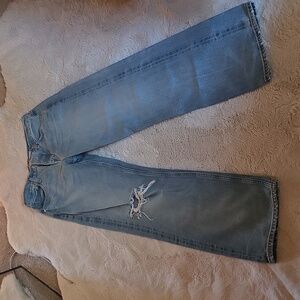 Point Sur Blue Medium Wash Denim Straight Leg Jeans Size 26